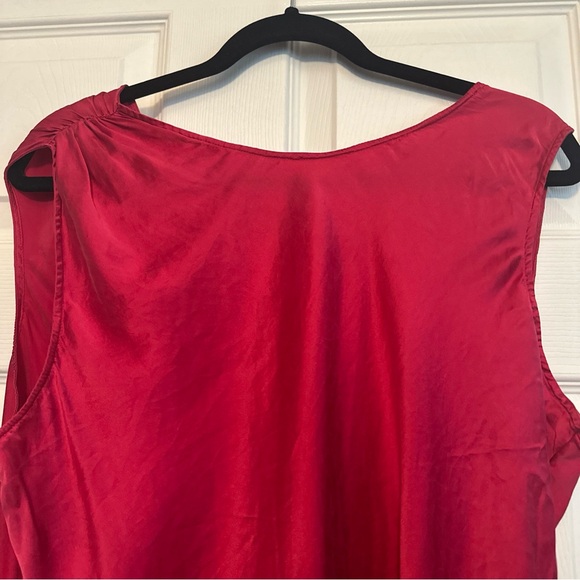 Randolph Duke Vibrant Red V-Neck Blouse - Picture 3 of 7